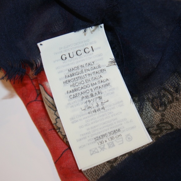 Gucci GG Monogram Spring Flower Bouquet Shawl Scarf - Picture 6 of 8